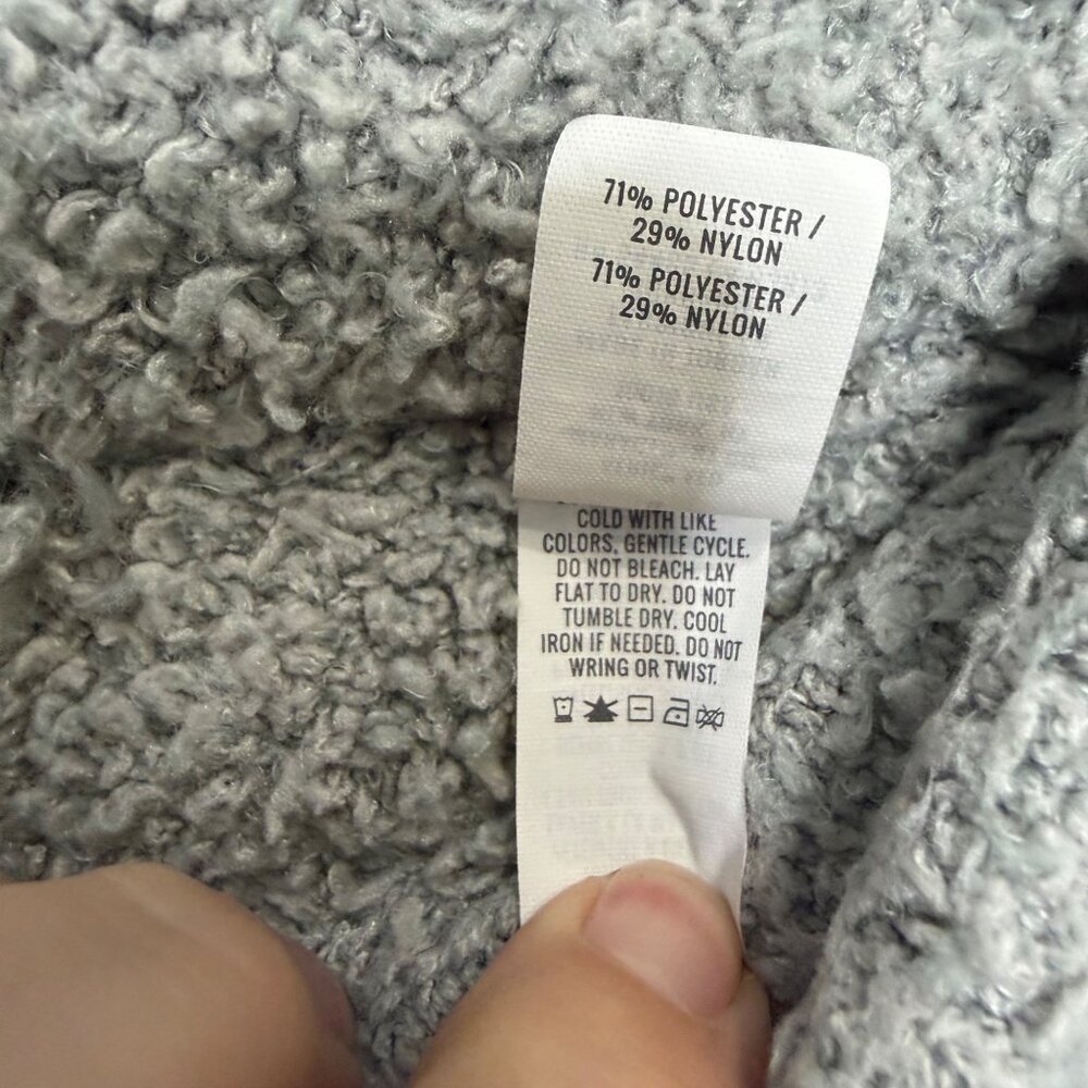 AERIE gray sherpa boucle fleece wide leg lounge pants size L - Picture 5 of 6